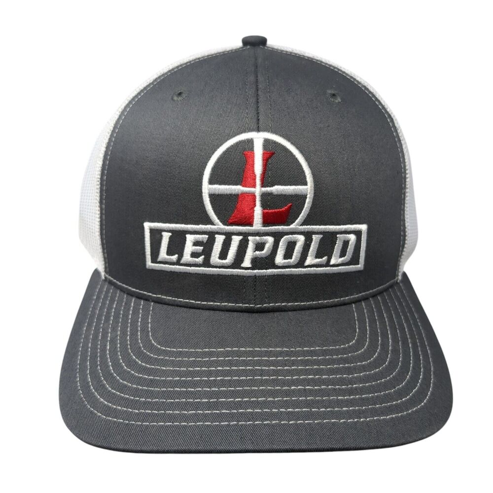 Leupold Snapback Trucker Hat Gray One Size Mesh Back Embroidered 6 Panel